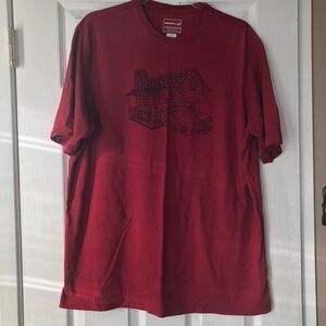Merrell Mens Red Short Sleeve Xl Tshirt Truck/Camper Graphic 100% Organic Cotton